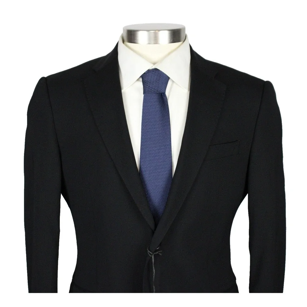 Emporio Armani Blazer 38 R (48 EU) Mens Black Wool M Line Slim Fit Sport Coat